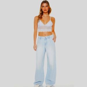 NWT Forever21 Faded Wide Leg Hig Waited Jeans